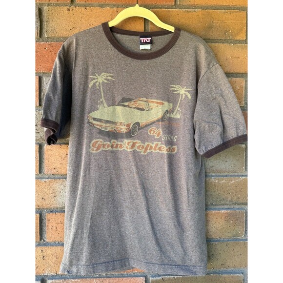 Vintage Ford Mustang Shirt 64 Stang Goin Topless Retro TNT | Brown | Size Medium - Picture 1 of 10